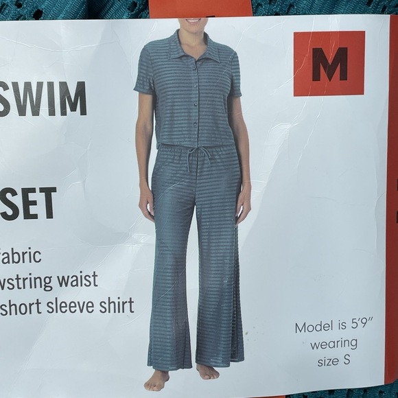 Hurley Other - Hurley Women's M Swim Cover-Up Set Teal Crochet H0779